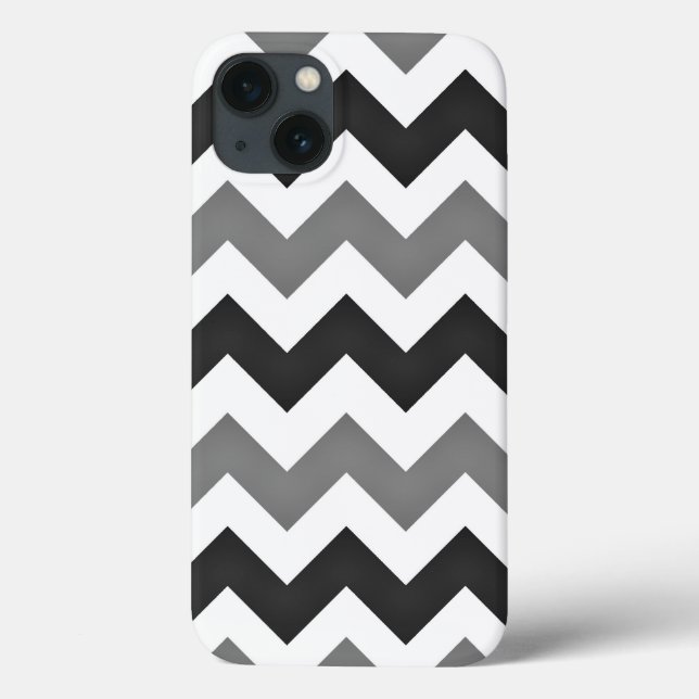 Coques Case-Mate iPhone Chevron blanc et gris Zigzag (Verso)