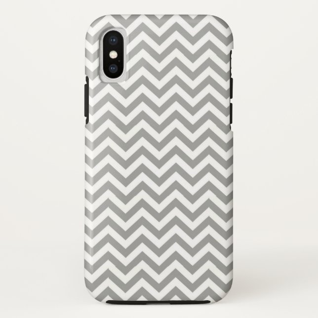 Coques Case-Mate iPhone Chevron blanc gris (Dos)