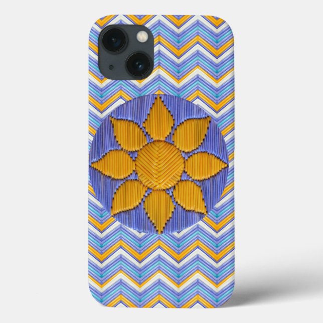 Coques Case-Mate iPhone Chevron bleu de Sunflower (Verso)