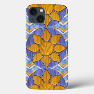 iPhone 13 Case Chevron bleu de Tri Sunflower