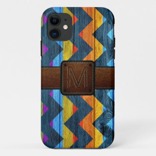 Coque Case-Mate iPhone Chevron Bois Cuir Brown Look #3