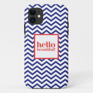 Coque Case-Mate iPhone Chevron "bonjour beau" en la marine et le rouge