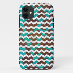 Coque Case-Mate Pour iPhone Chevron Cow Impression Brown et Turquoise