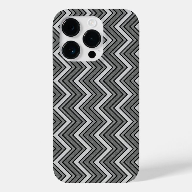 Coques Case-Mate iPhone chevron croquis gris et noir (Verso)