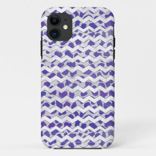Coque iPhone 11 Chevron Dalmatien violet et blanc