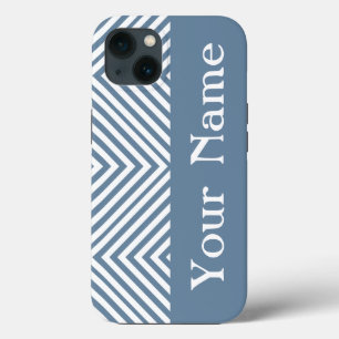 Coque Case-Mate iPhone Chevron de diamant gris avec nom @ Emporiomoffa