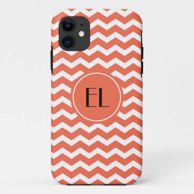 Coques Case-Mate iPhone Chevron Monogram Tangerine/coque iphone orange (Dos)