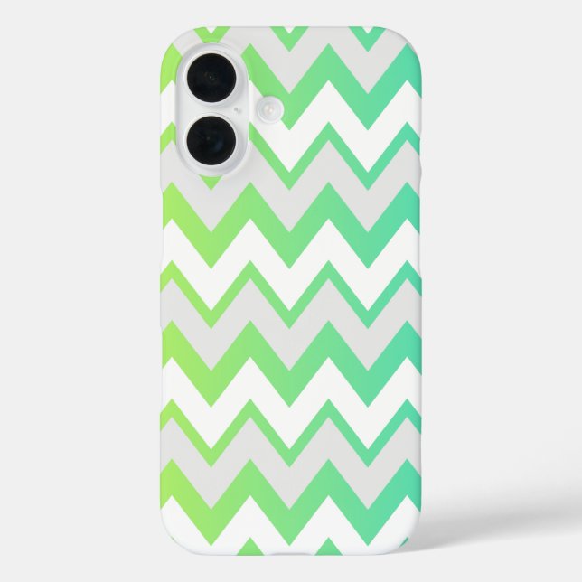 Coques Case-Mate iPhone Chevron motifs rayures vert turquoise aqua ombre (Verso)