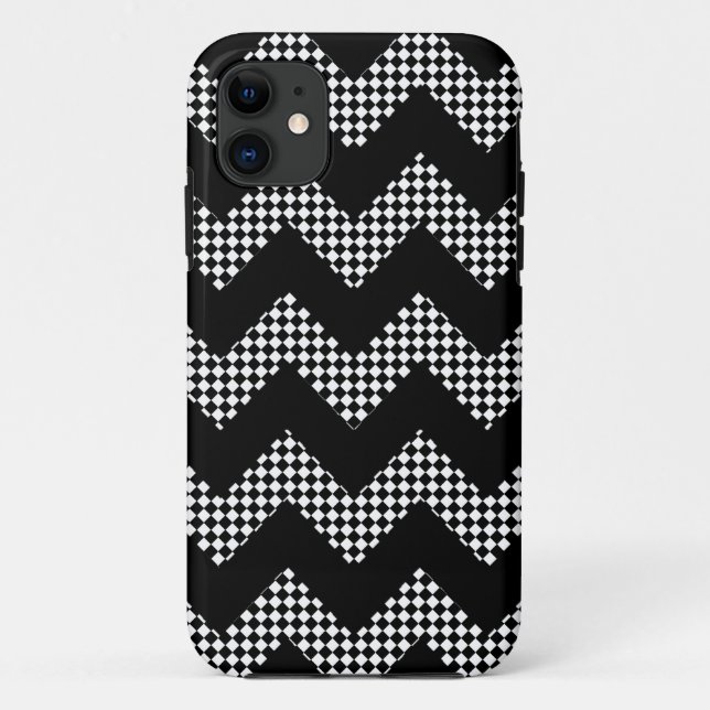 Coques Case-Mate iPhone chevron noir avec tuiles (Dos)