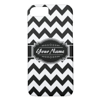 Case-Mate iPhone Case Chevron noir et blanc Nom personnalisé