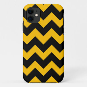 Coque Case-Mate Pour iPhone Chevron noir et jaune Motif Zigzap
