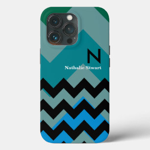 Etui iPhone Case-Mate chevron noir monogramme personnalisé