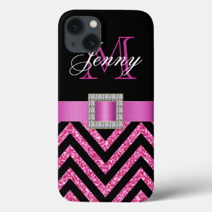 COQUE Case-Mate iPhone CHEVRON NOIR ROSE CHAUD PARTIES SCINTILLANT FILLE