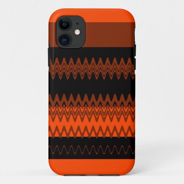 Coques Case-Mate iPhone Chevron Orange Black Zigzag Stripes Art Design (Dos)