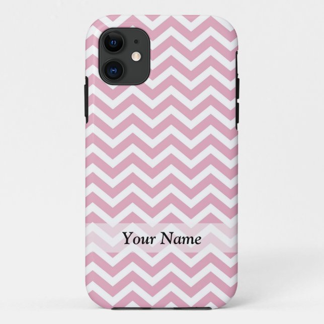 Coques Case-Mate iPhone chevron rose et blanc (Dos)