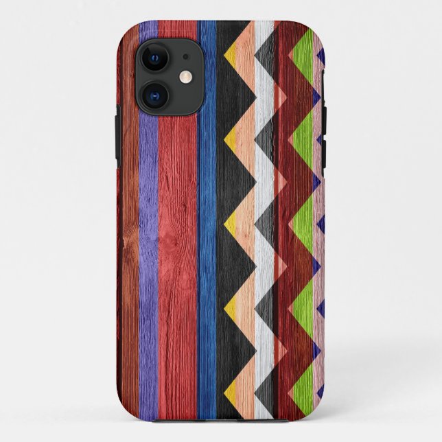 Coques Case-Mate iPhone Chevron Stripe bois moderne (Dos)