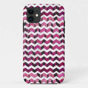 Coque Case-Mate iPhone Chevron Tiger rose chaud et noir