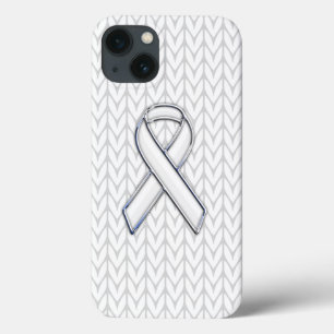 Coque Case-Mate iPhone Chevrons blancs Knit Ribbon Sensibilisation Imprim