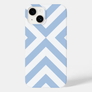 Coque Case-Mate iPhone Chevrons bleu-clair et blancs audacieux