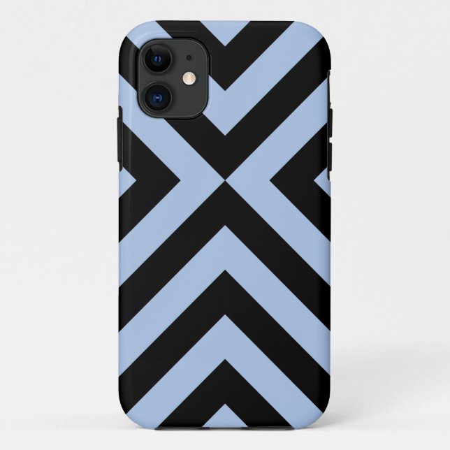 Coques Case-Mate iPhone Chevrons bleu-clair et noirs (Dos)