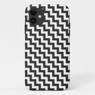 Coque Case-Mate iPhone Chevrons diagonaux noirs et blancs
