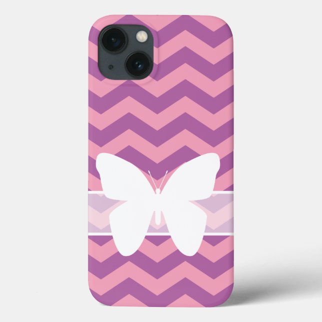 Coques Case-Mate iPhone Chevrons d'orchidée rayonnants congelés avec papil (Verso)