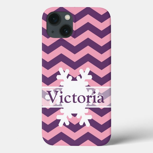 Coques Case-Mate iPhone Chevrons d'orchidées congelées à la glycine (Verso)