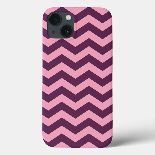 Coques Case-Mate iPhone Chevrons d'orchidées pourpres congelées (Verso)
