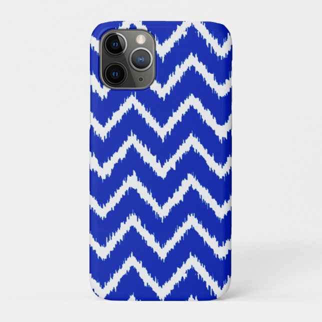 Coques Case-Mate iPhone Chevrons Ikat - Bleu cobalt et blanc (Dos)