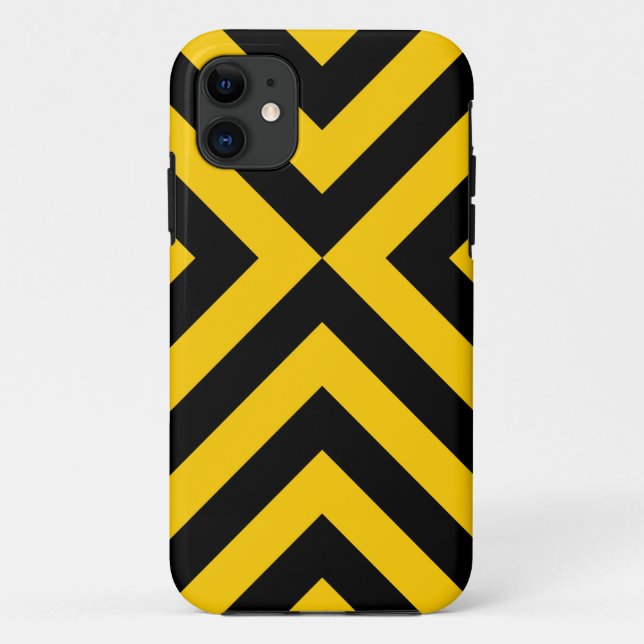 Coques Case-Mate iPhone Chevrons jaunes et noirs (Dos)