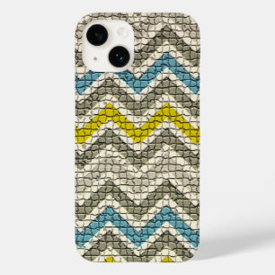 COQUE Case-Mate iPhone CHEVRONS MOSAÏQUES BLANCS JAUNES BLEUS