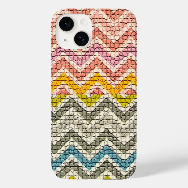 COQUES Case-Mate iPhone CHEVRONS MOSAÏQUES BLANCS ROSE JAUNES BLEUS (Verso)