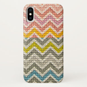 COQUES POUR iPhone CHEVRONS MOSAÏQUES BLANCS ROSE JAUNES BLEUS