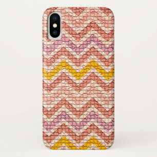 COQUE Case-Mate iPhone CHEVRONS MOSAÏQUES JAUNES ROSE BLANC