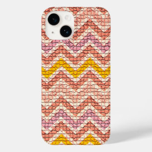 COQUE Case-Mate iPhone CHEVRONS MOSAÏQUES JAUNES ROSE BLANC