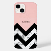 Chevrons noirs blancs et roses