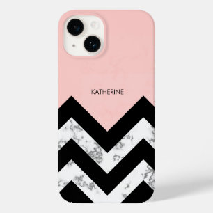 Coque Case-Mate iPhone Chevrons noirs blancs et roses