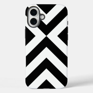 Coque Pour iPhone 16 Plus Chevrons noirs et blancs