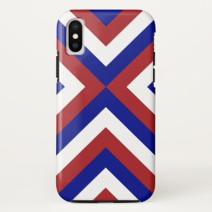 Etui iPhone Case-Mate Chevrons rouges, blancs, et bleus audacieux