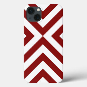 iPhone 13 Coque Chevrons rouges et blancs saisissants