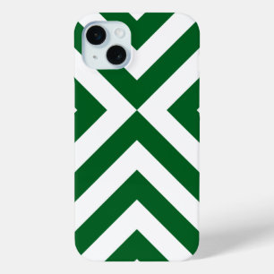 Coque Case-Mate iPhone Chevrons vert foncé et blanc