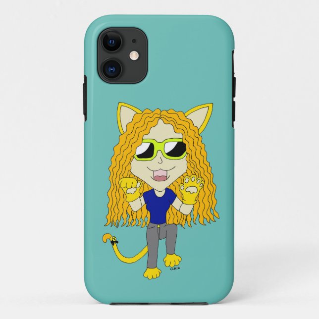 Coques Case-Mate iPhone Chibi Catgirl avec pattes (Dos)