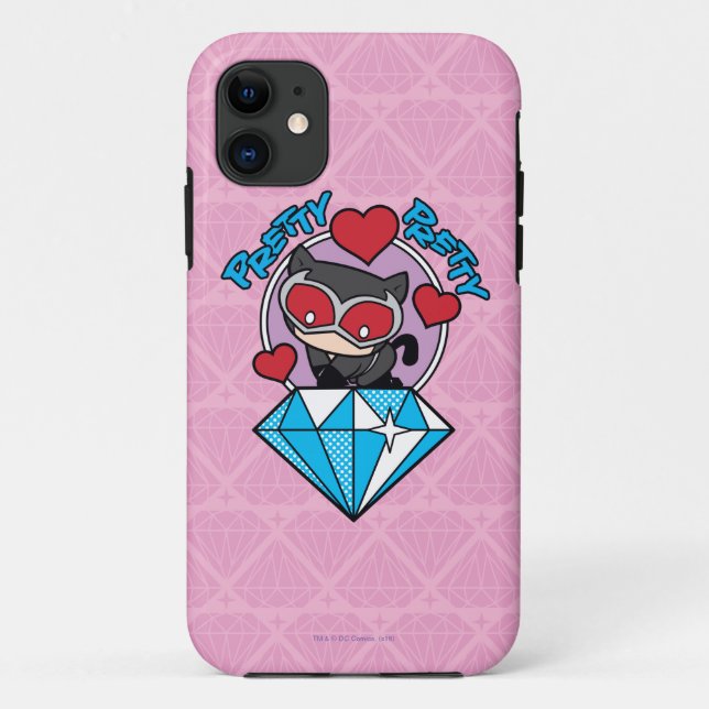 Coques Case-Mate iPhone Chibi Catwoman assise Sur Le Grand Diamant (Dos)