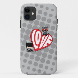 Coque iPhone 11 Chibi Catwoman rebondit sur Batman