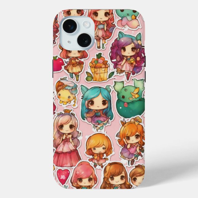 Coques Case-Mate iPhone Chibi Fairytale Magic Whimsical Art (Verso)