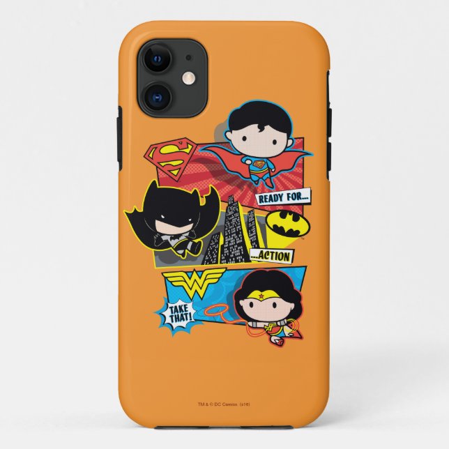Coques Case-Mate iPhone Chibi Héros Prêts À L'Action ! (Dos)