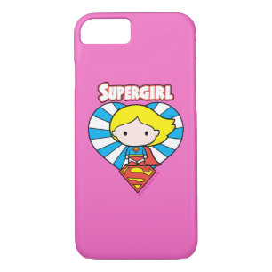 Coque Case-Mate iPhone Chibi Supergirl Starburst Coeur et logo