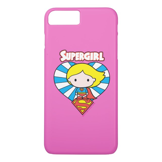 Coques Case-Mate iPhone Chibi Supergirl Starburst Coeur et logo (Dos)