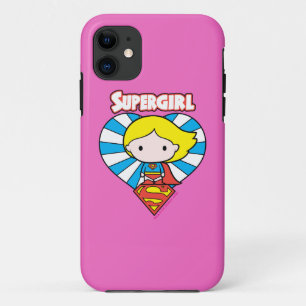 Coque Case-Mate iPhone Chibi Supergirl Starburst Coeur et logo