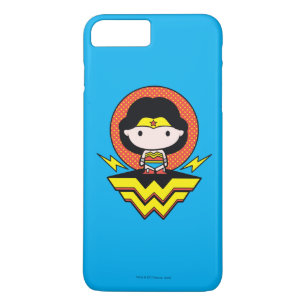 Coque iPhone 7 Plus Chibi Wonder Woman avec Pois et logo
